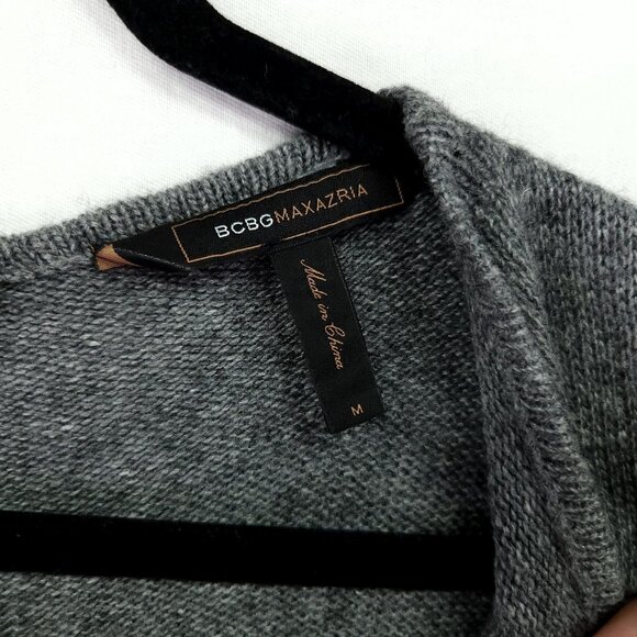 Bcbgmaxazria Wool Cashmere Sweater Dress Size Medium Cowl Neck Sleeveless Gray - Picture 5 of 11